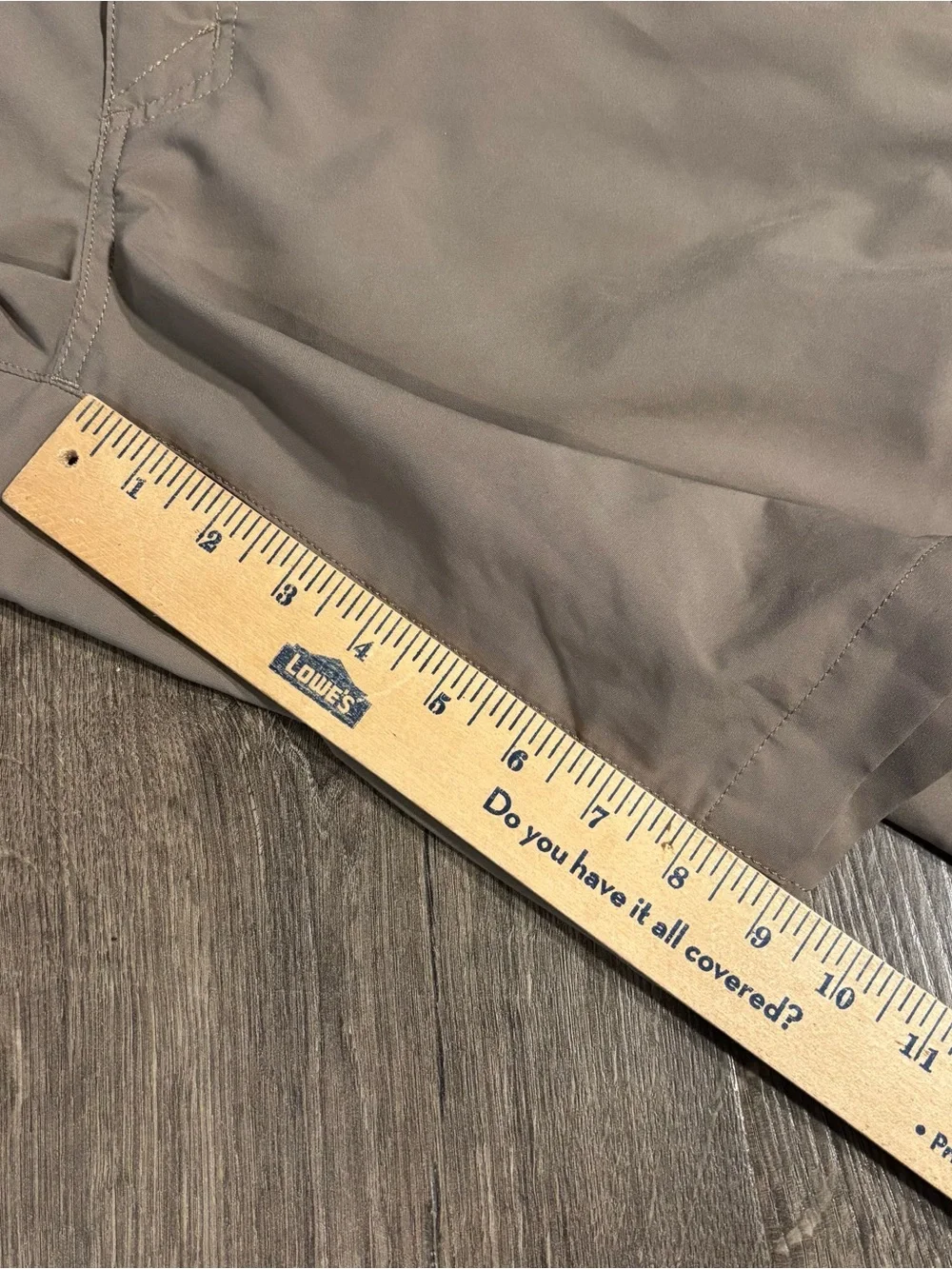 5.11 Tactical Men's Flat Front Shorts - Taupe Khaki Mens size 38 w/ 9” Inseam